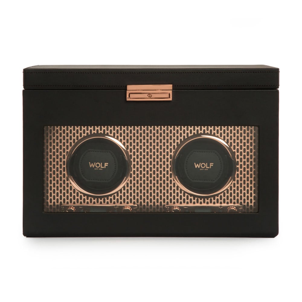 WOLF 1834 - Axis Double Watch Winder With Storage - Copper