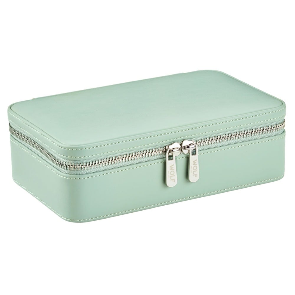 WOLF 1834 - WOLF X LIBERTY Julia Interior Print Medium Jewelry Zip Case - Sage Green