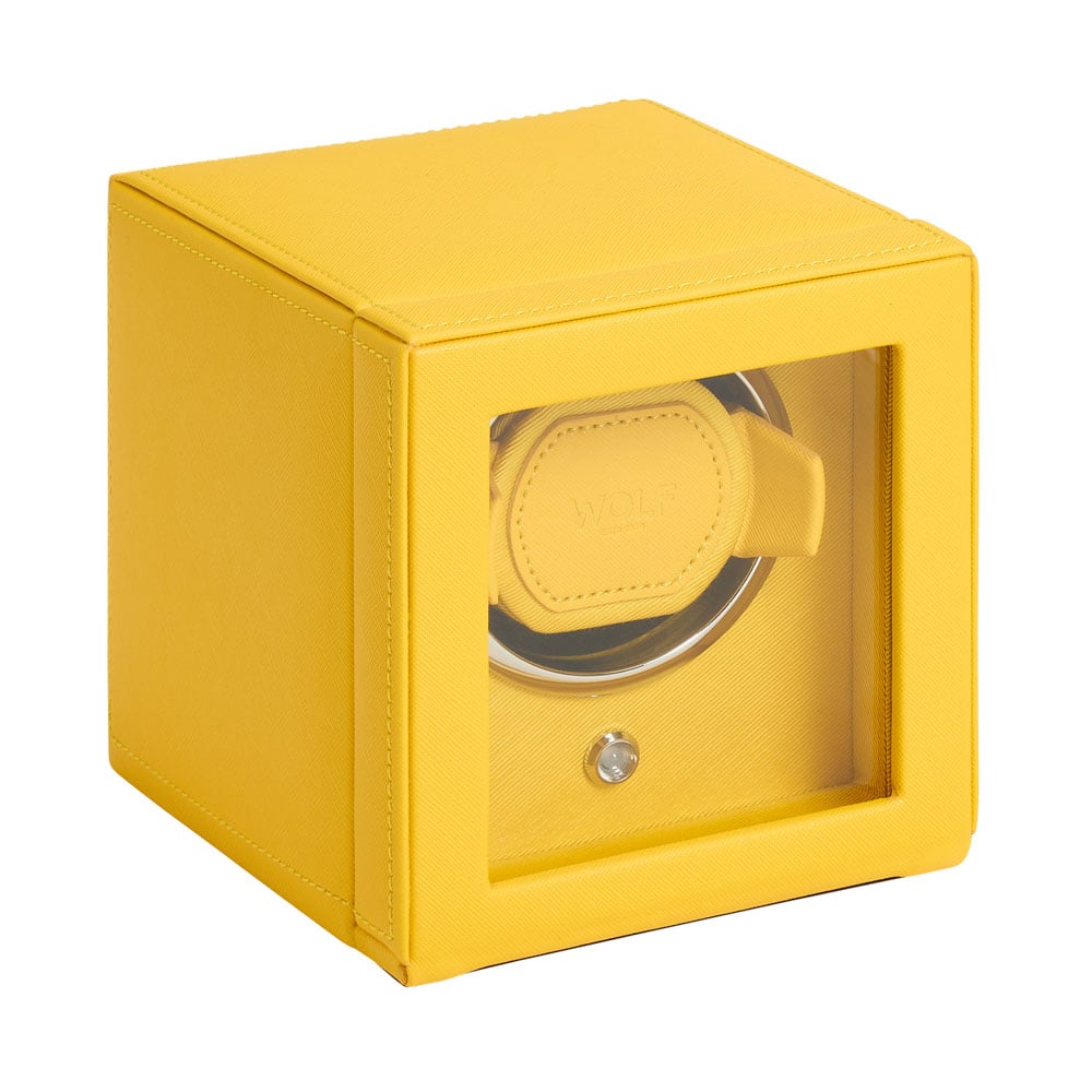 WOLF 1834 - Cub Single Watch Winder with Cover - Yellow