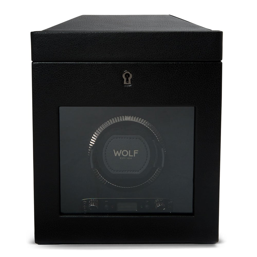 WOLF 1834 - British Racing Single Watch Winder with Storage - Black