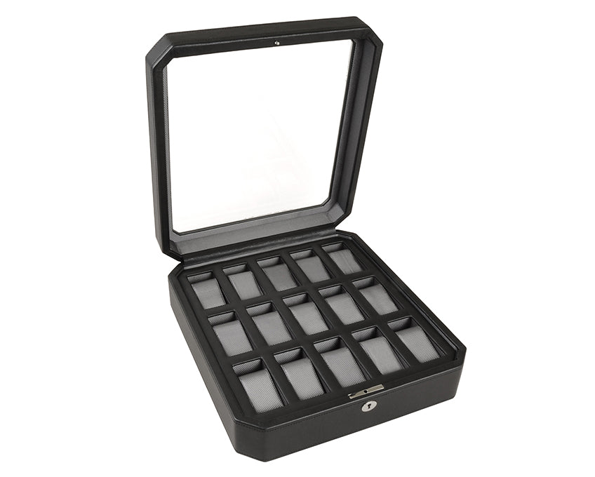 WOLF 1834 - Windsor 15 Piece Watch Box - Black/Grey