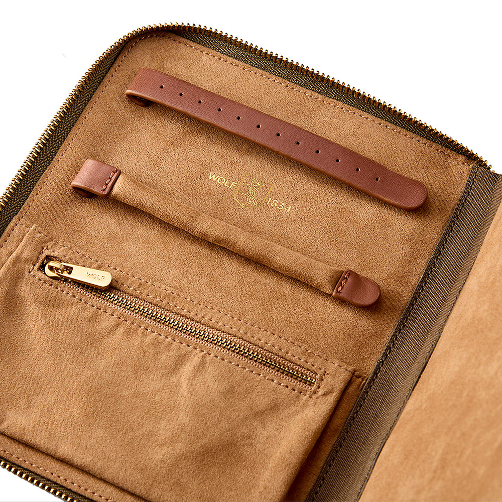 WOLF 1834 - Ida Travel Zip Jewelry Portfolio - Khaki