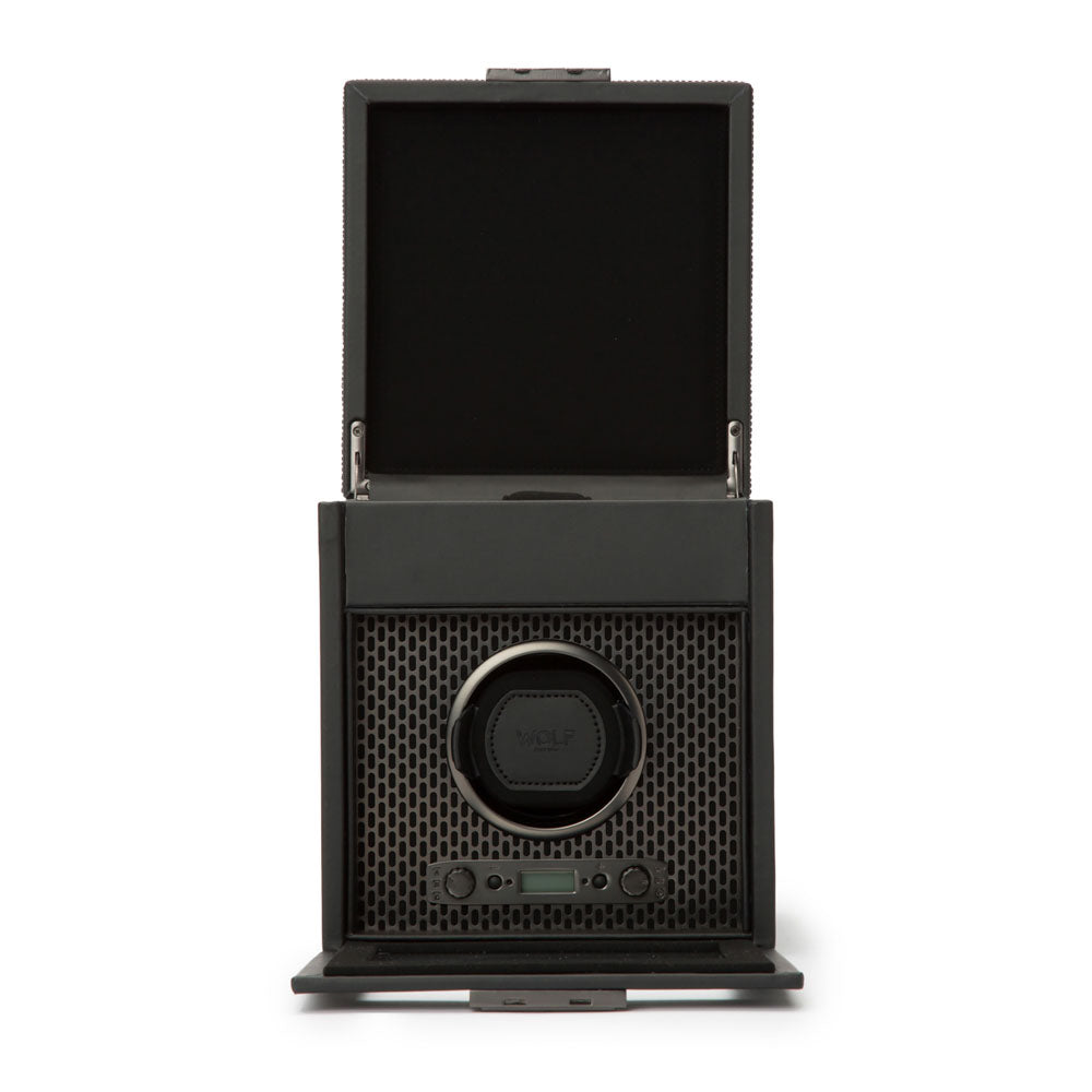 WOLF 1834 - Axis Single Watch Winder With Storage - Powder Coat