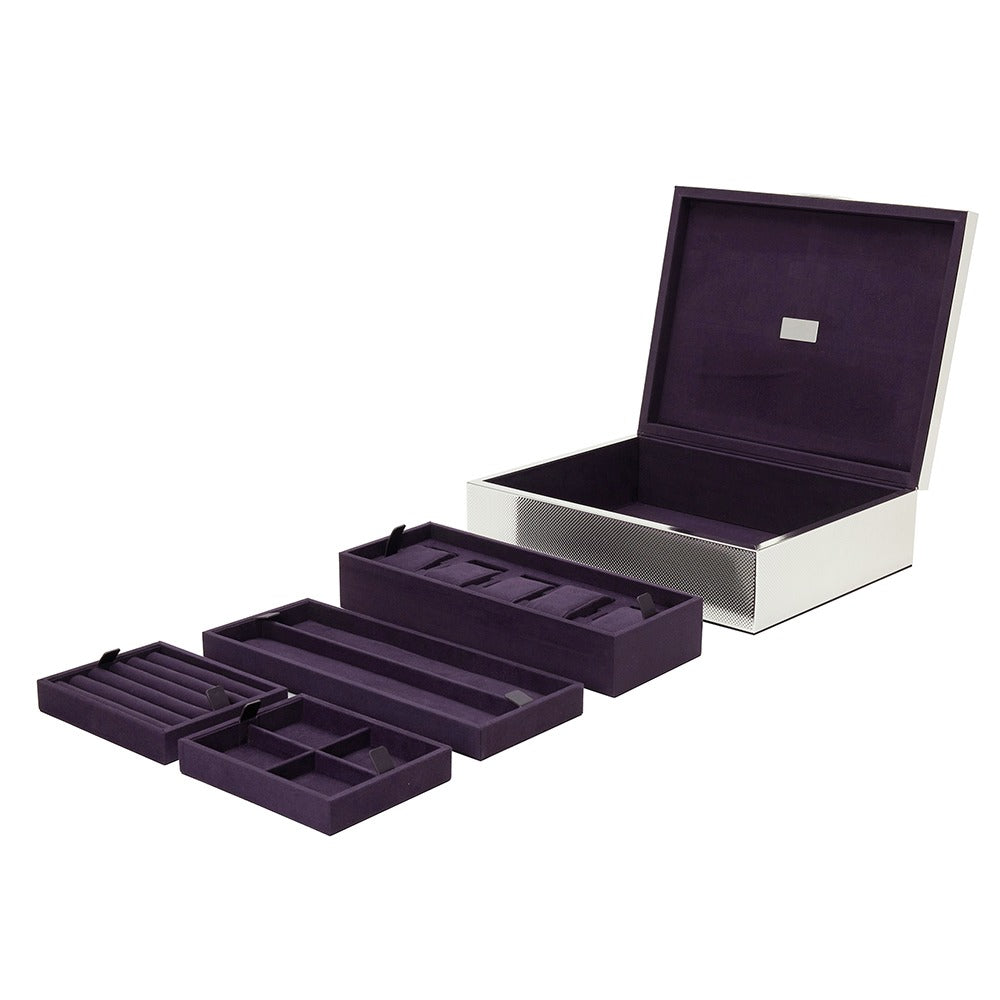 WOLF 1834 - Silver Large Watch Jewelry and Legacy Box - Silver