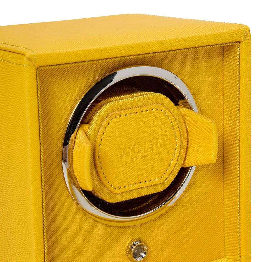 WOLF 1834 - Cub Single Watch Winder with Cover - Yellow