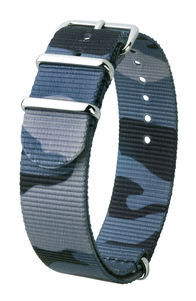 HIRSCH RUSH Military style Nylon Watch Strap 4040 60 - Grey