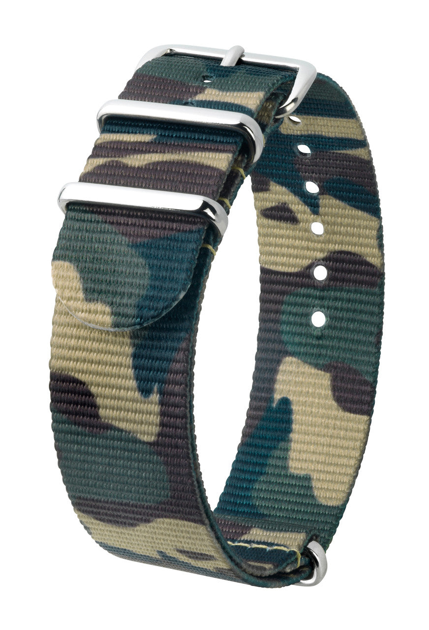 HIRSCH RUSH Military style Nylon Watch Strap 4040 60 - Green