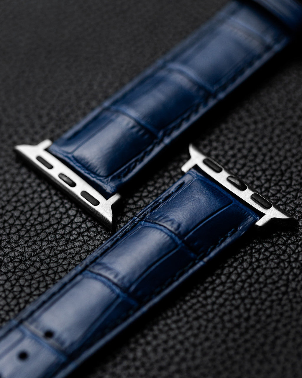 HIRSCH DUKE Alligator Embossed Calfskin Watch Strap 010 28 - Blue