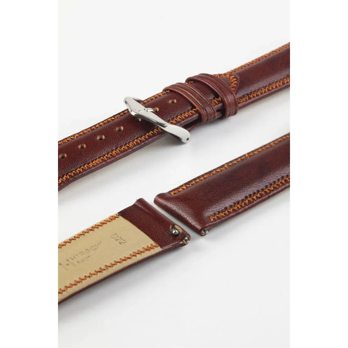 Gold Brown HIRSCH ASCOT English Calfskin Watch Strap 015 75