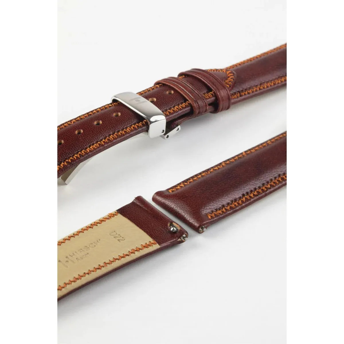 Gold Brown HIRSCH ASCOT English Calfskin Watch Strap 015 75