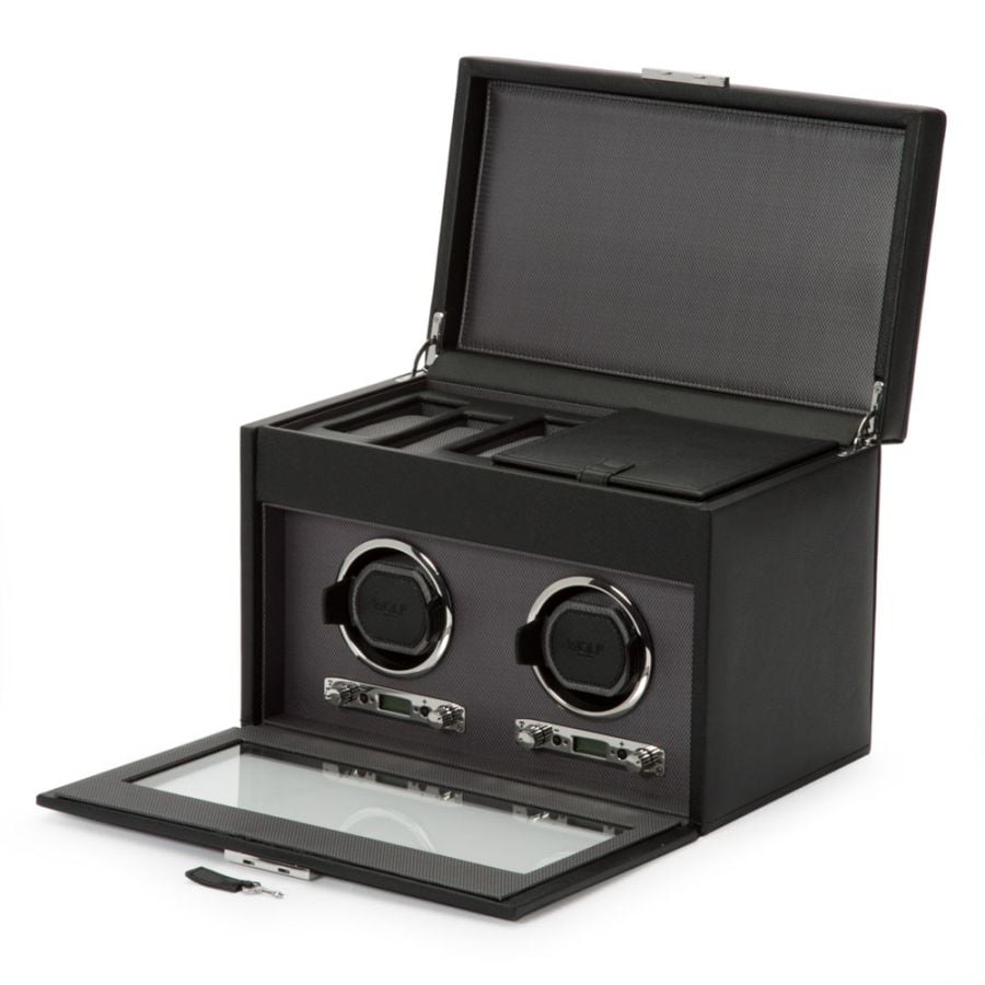 WOLF Double Watch Winder with Storage