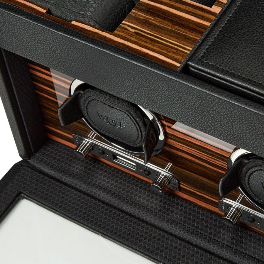 WOLF Roadster Double Watch Winder with Storage