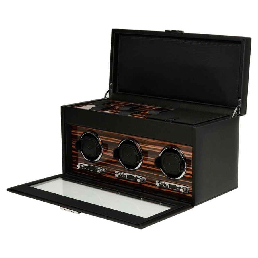 WOLF Roadster Triple Watch Winder with Storage