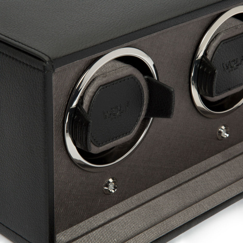 WOLF 1834 Cub Double Watch Winder with Cover - Black - view 6