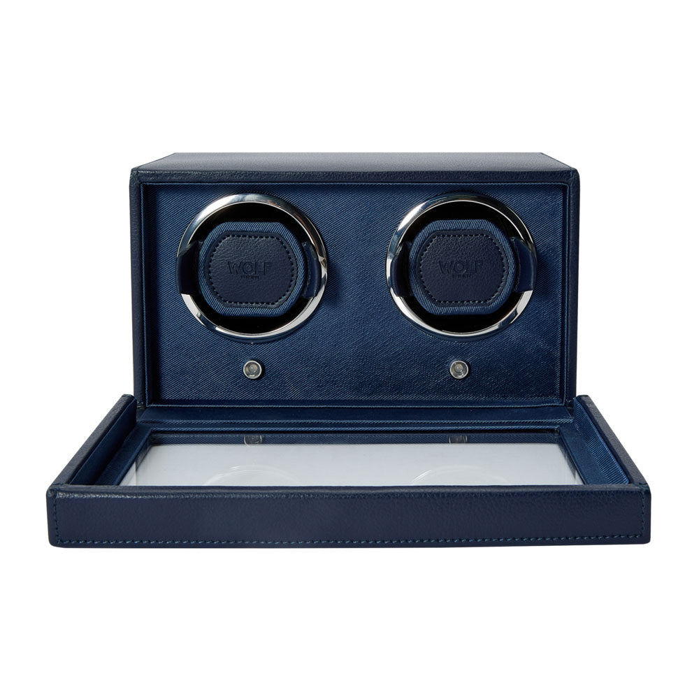 WOLF 1834 Cub Double Watch Winder with Cover - Navy - view 3