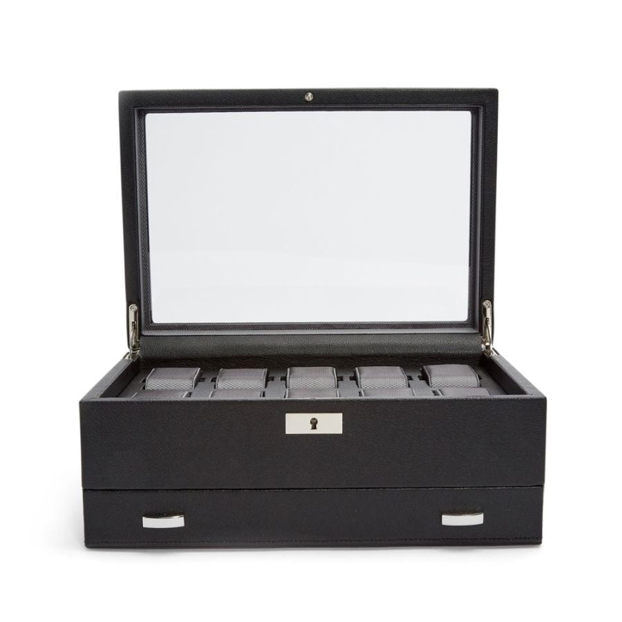 WOLF 10 Piece Watch Box with Drawer