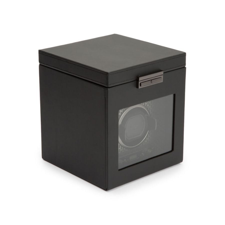 WOLF Axis Single Watch Winder With Storage