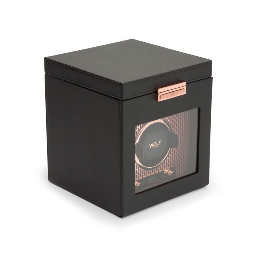 WOLF Axis Single Watch Winder With Storage