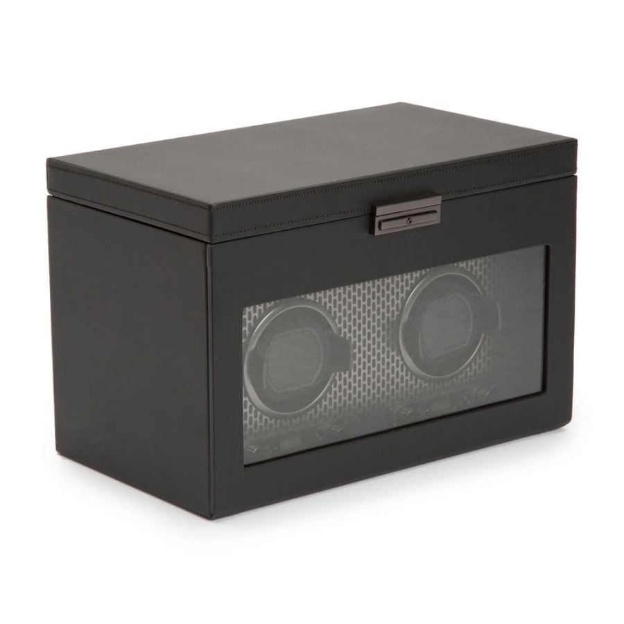 WOLF Axis Double Watch Winder With Storage