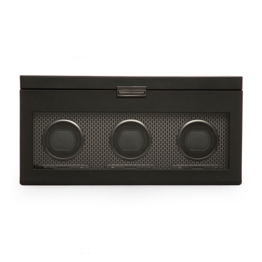 WOLF Axis Triple Watch Winder With Storage