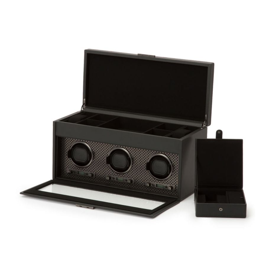 WOLF Axis Triple Watch Winder With Storage