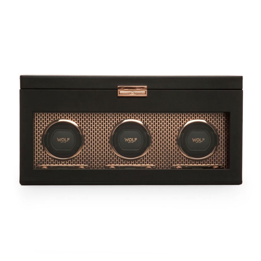 WOLF Axis Triple Watch Winder With Storage