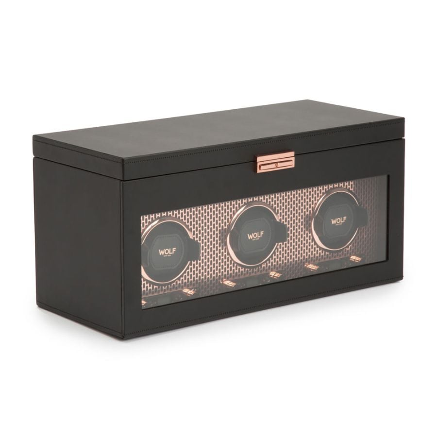 WOLF Axis Triple Watch Winder With Storage