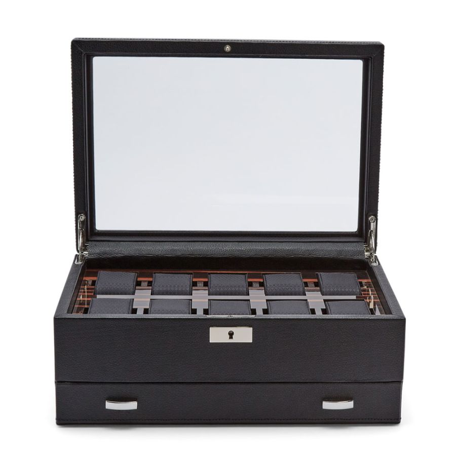 WOLF Roadster 10 Piece Watch Box with Drawer