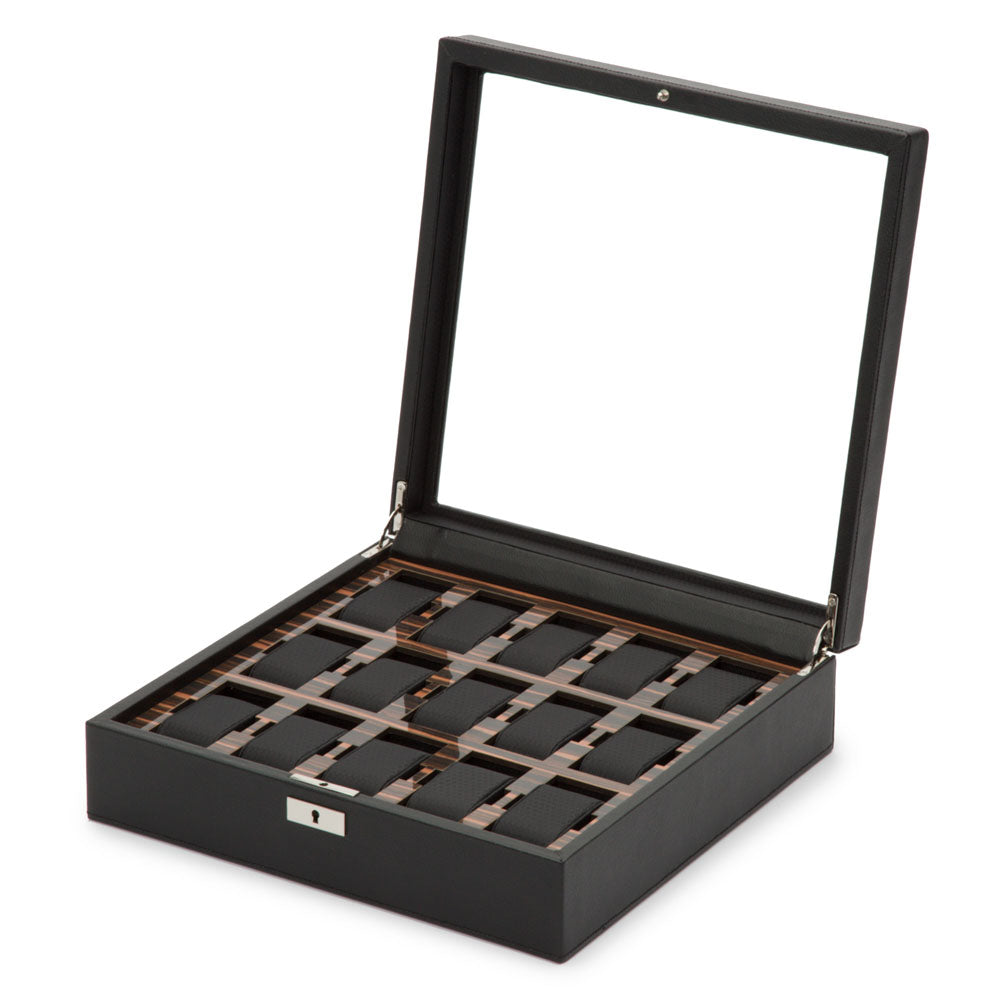 WOLF 1834 Roadster 15 Piece Watch Box - Black - view 3