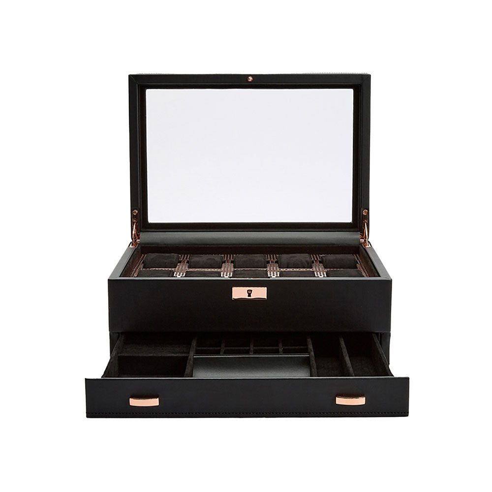 WOLF 1834 Axis 10 Piece Watch Box with Drawer - Copper - view 3