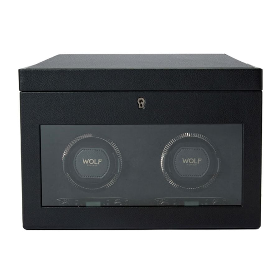 WOLF British Racing Double Watch Winder with Storage