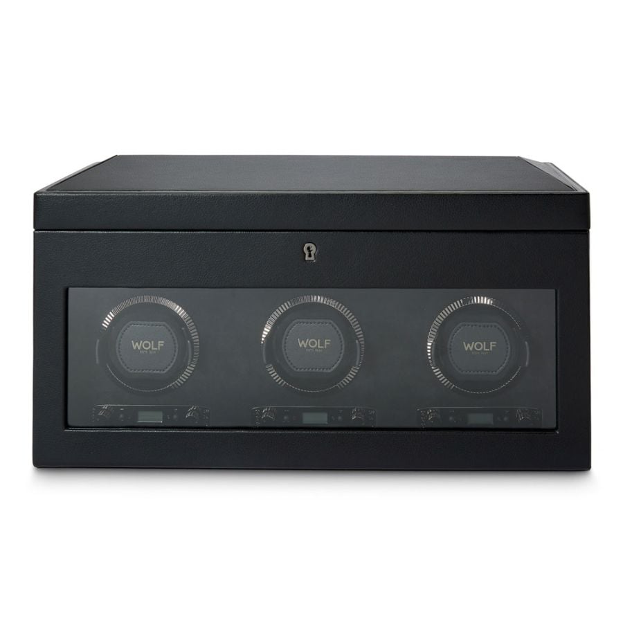 WOLF British Racing Triple Watch Winder with Storage