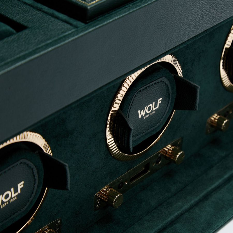 WOLF British Racing Triple Watch Winder with Storage