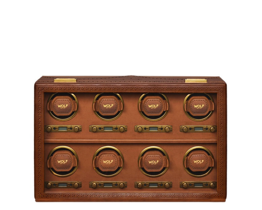 WOLF 1834 Brogue 8 Piece Watch Winder - Burnished Brown - view 5