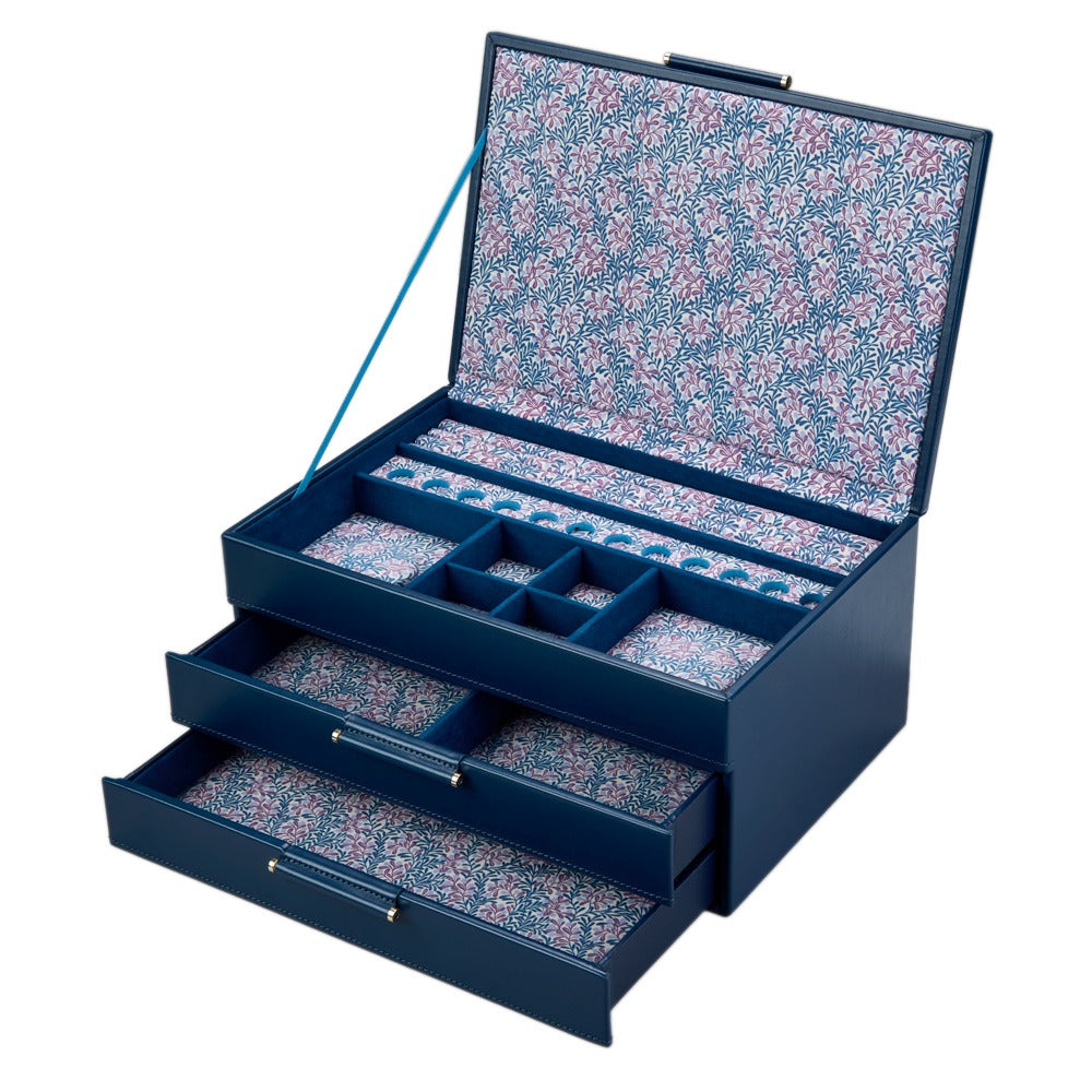 WOLF 1834 WOLF x Fiona Howard Sophia Jewelry Box with Drawers - Indigo Fruit Botanical