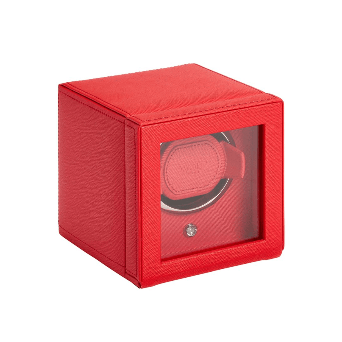 WOLF Cub Single Watch Winder with Cover — Tutti Frutti Red — alternate view