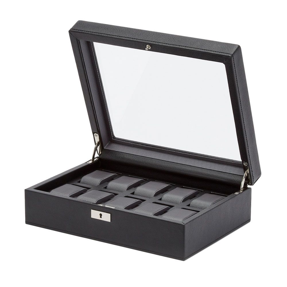 WOLF Viceroy 10-Piece Watch Box — Black — alternate view